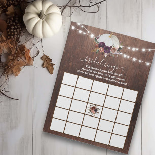 Herbstweißer Kürbis verliebt sich in Bingo-Holz Notizblock
