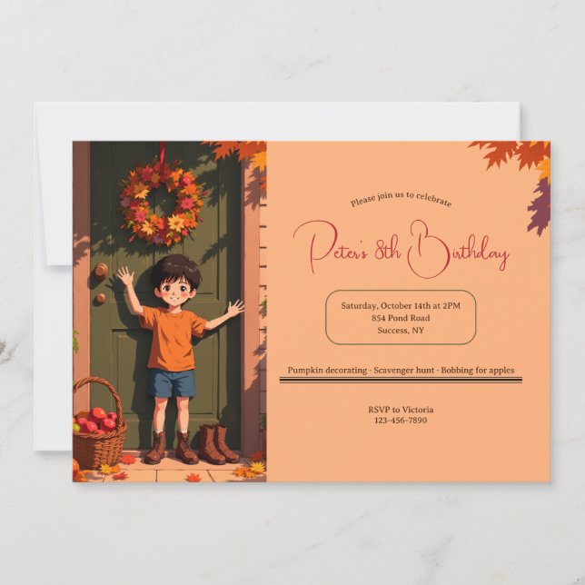 Herbstwillkommen Einladung (Vorderseite)