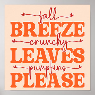 Herbstwind Knusprige Blätter Kürbisse Bitte Herbst Poster