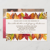 Herbstwoche Herbst Foto Hochzeitseinladung