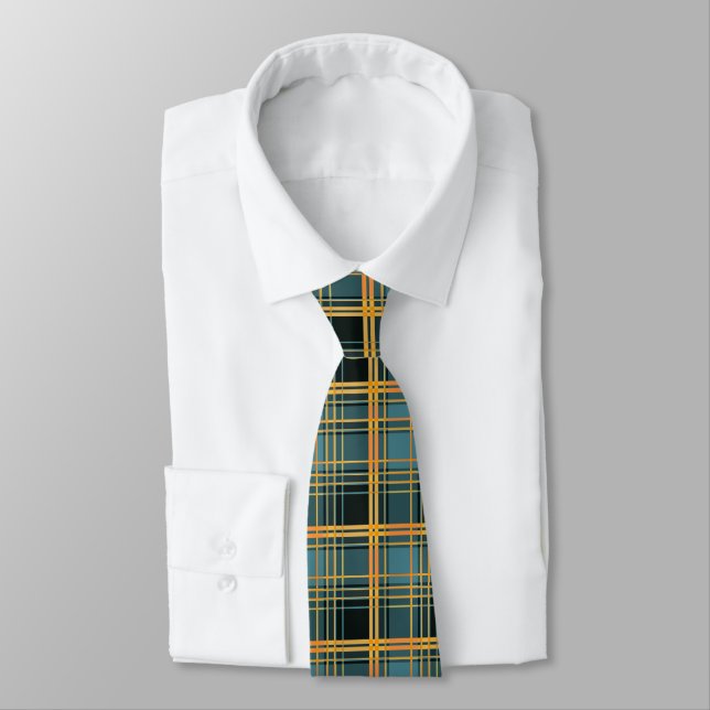 Herbstwoche Karierte Checkered Neck Tie Krawatte (Gebunden)