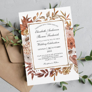 Herbstwoche lässt florale feierliche Hochzeit Einladung