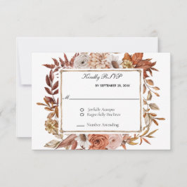 Herbstwoche lässt florale feierliche Hochzeit RSVP Karte