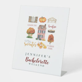 Herbstwoche Rustikaler Junggeselinnen-Abschied Sockelschild