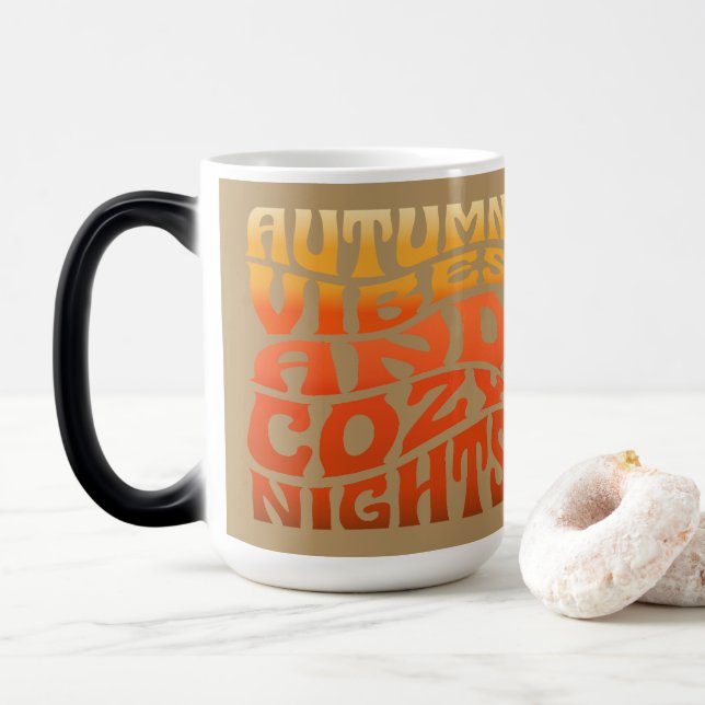 Herbstwochen und gemütliche Nächte Verwandlungstasse (Mit Donut)