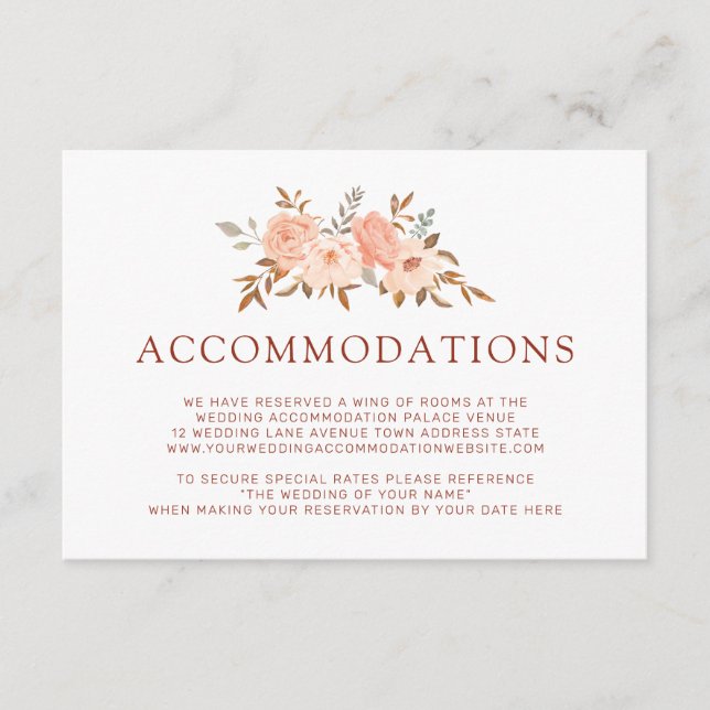 Herbstwochenende Hochzeitsunterkünfte in Aquarellb Begleitkarte (Vorderseite)