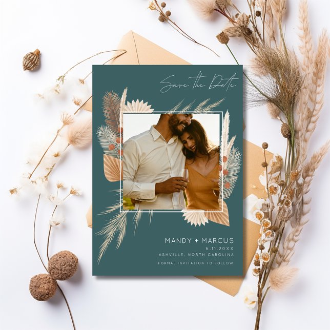 Herbstwochenende im Freien Foto Save The Date (Fall Autumn Outdoor Wedding Photo Save The Date)