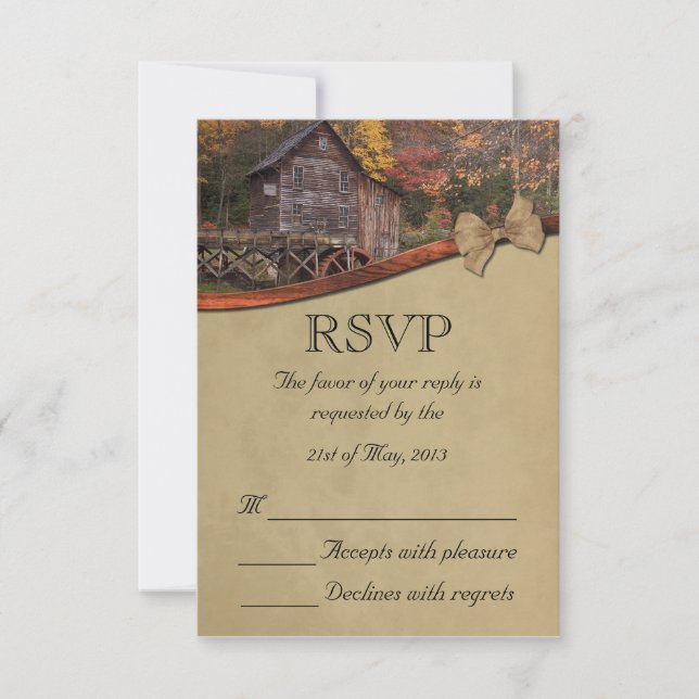 Herbstwochenende RSVP Karte (Vorderseite)