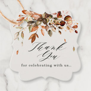 Herbstwochenende Rustikale Boho Hochzeit Geschenkanhänger