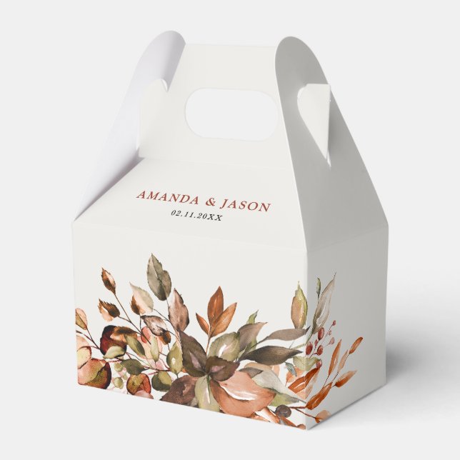 Herbstwochenende Rustikale Boho Hochzeit Geschenkschachtel (Vorderseite)