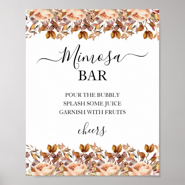 Herbstwochenende Rustikale Boho Hochzeit Poster (Vorne)