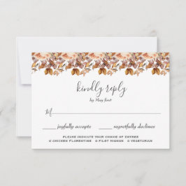 Herbstwochenende Rustikale Boho Hochzeit RSVP Karte