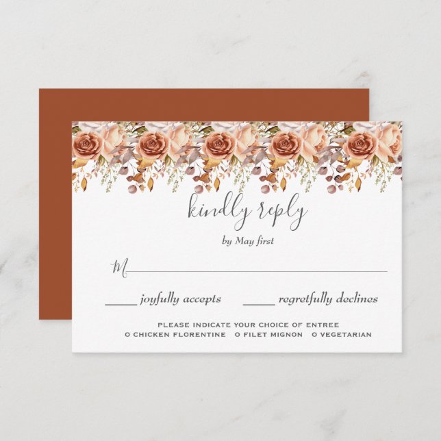 Herbstwochenende Rustikale Boho Hochzeit RSVP Karte (Vorne/Hinten)