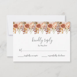 Herbstwochenende Rustikale Boho Hochzeit RSVP Karte