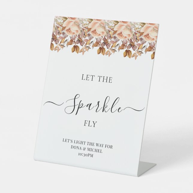 Herbstwochenende Rustikale Boho Hochzeit Sockelschild (Vorderseite)