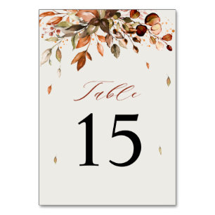 Herbstwochenende Rustikale Boho Hochzeit Tischnummer