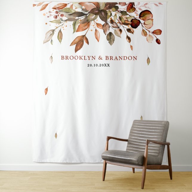 Herbstwochenende Rustikale Boho Hochzeit Wandteppich (Beispiel)