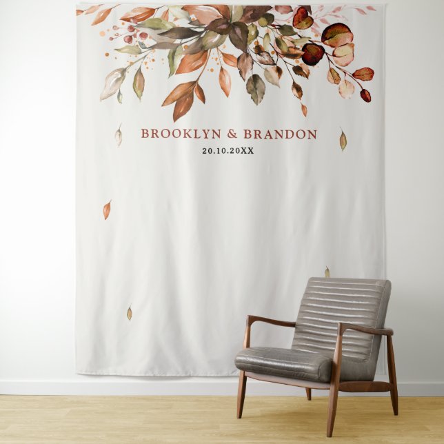 Herbstwochenende Rustikale Boho Hochzeit Wandteppich (Beispiel)