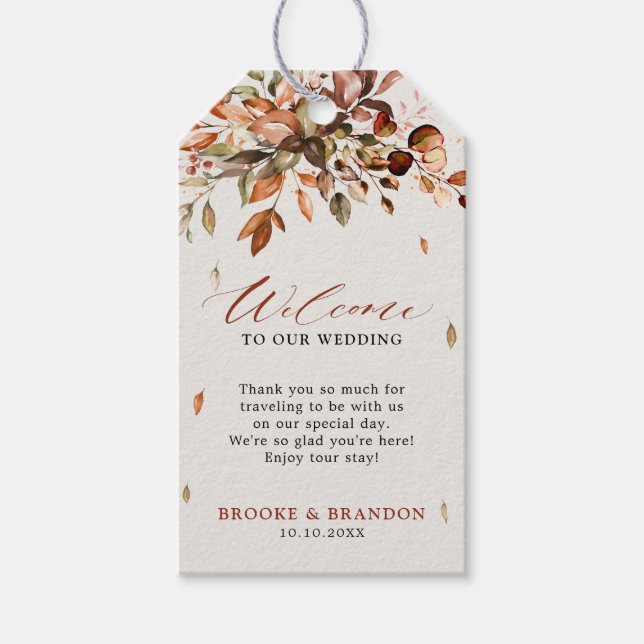 Herbstwochenende - Rustikale Hochzeit auf dem Land Geschenkanhänger (Vorderseite)