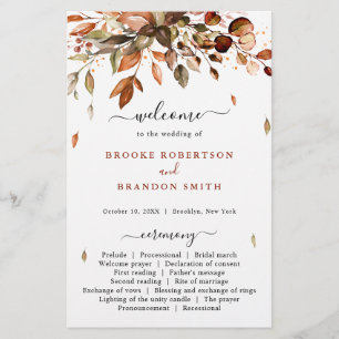 Herbstwochenende Rustikales Hochzeitsprogramm