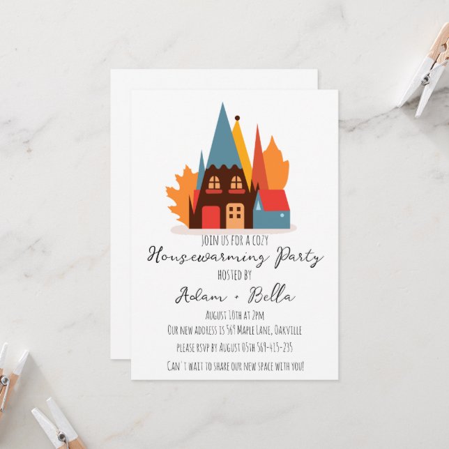 Herbstwohnung Einladungen (Vorderseite/Rückseite Beispiel)