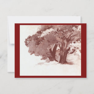 Herbstwoodland Eichenbäume Kunst, Kultur Postkarte