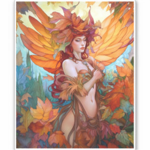 Herbstwoodland Faiasy Fantasy Art Aufkleber