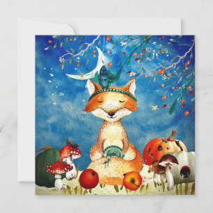 Herbstwoodland Friends Fox Forest Illustration