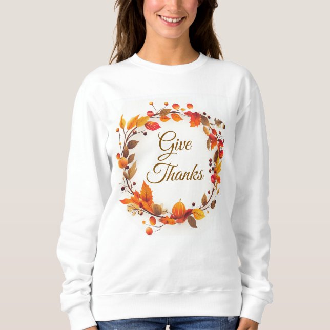 Herbstwreath Danke Sweatshirt (Vorderseite)