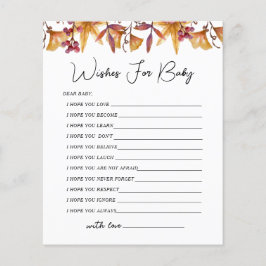 Herbstwünsche für Babydusche in der Liebe sinken