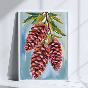 Herbstzapfen Aquarell Herbst Poster