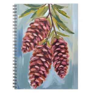Herbstzapfen Aquarell-Herbstmalerei Notizblock