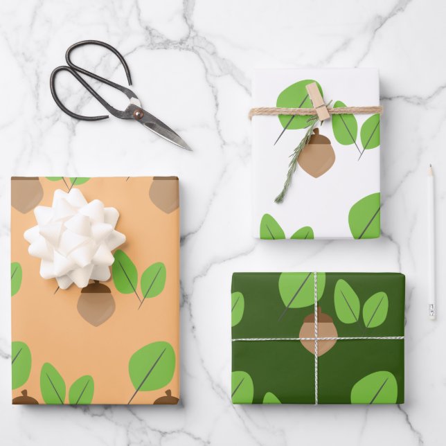 Herbstzeit im Grünen Geschenkpapier Set (Vorderseite)