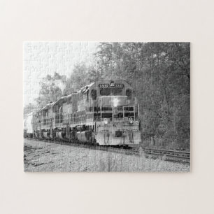 Herbstzug in B&W Picturesque Family Fun Puzzle