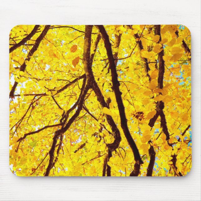 Herbstzweige - goldgelb mousepad (Vorne)