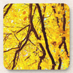 Herbstzweige - goldgelb untersetzer