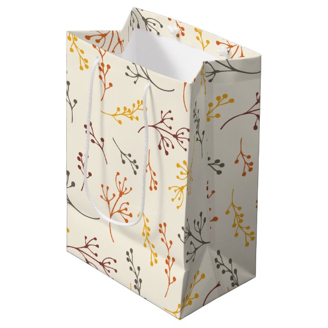 Herbstzweige Mittlere Geschenktüte (Vorderseite Schrägansicht)