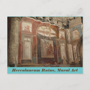 Herculaneum Ruins, Mural Art, Italien Postkarte