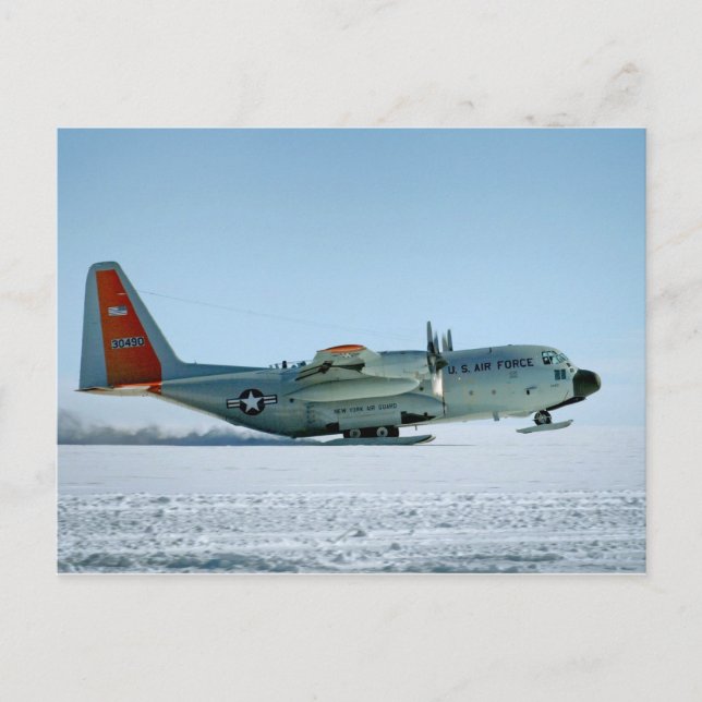 Hercules Aircraft mit Schneeschuhen ausgerüstet Postkarte (Vorderseite)