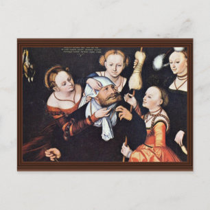 Hercules bei Omphale von Lucas Cranach der Ältere Postkarte