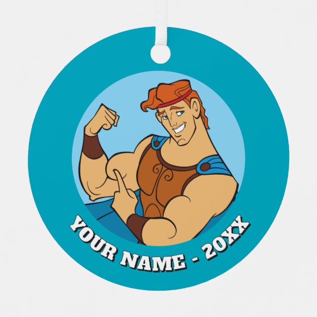 Hercules Bicep Flex Metal Ornament (Vorderseite)