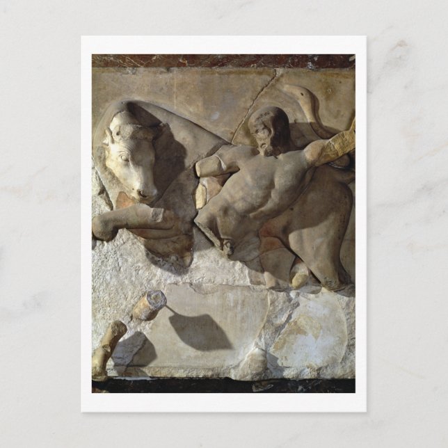 Hercules Fighting the Cretan Bull, eine Serie Postkarte (Vorderseite)