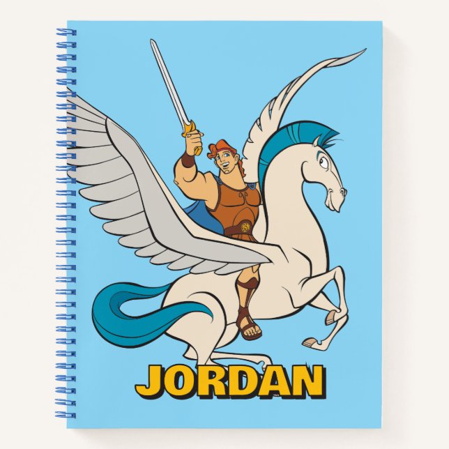 Hercules Riding Pegasus Notebook Notizbuch (Vorderseite)