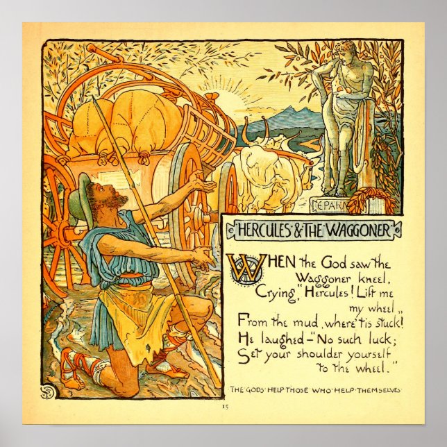 Hercules und Wagoneer Walter Crane Poster (Vorne)