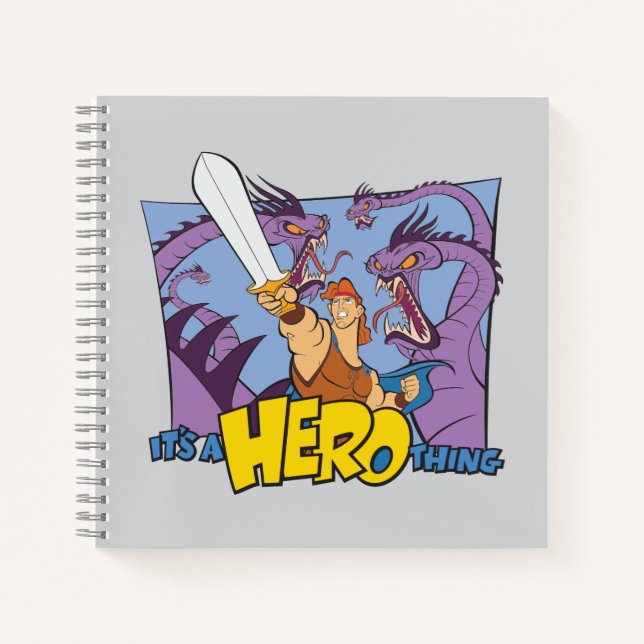 Hercules vs Hydra - It's a HERO Thing Notebook Notizbuch (Vorderseite)