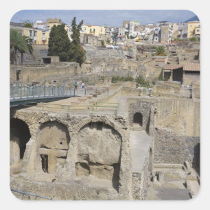 Herculium, Ercolano, Kampanien, Italien Quadratischer Aufkleber