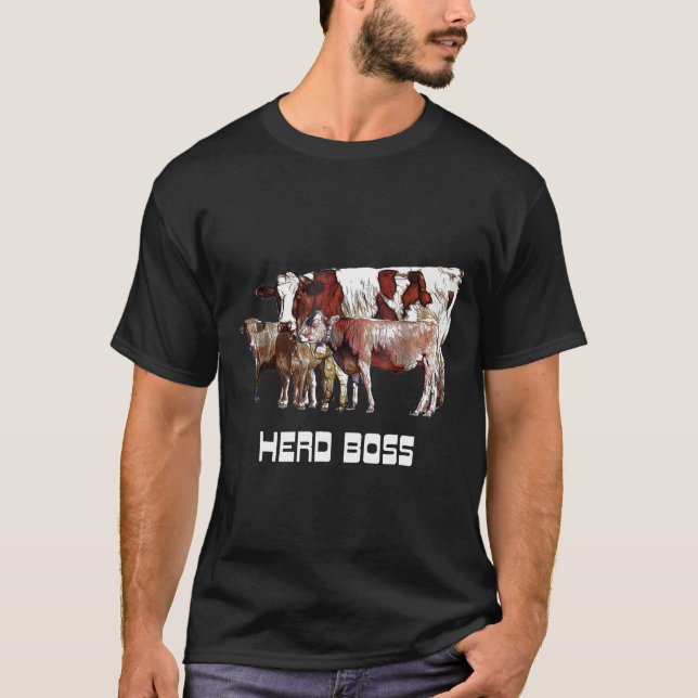 Herd Boss Big Cow Leader der Pack Xmas T-Shirt (Vorderseite)
