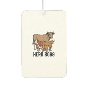 Herd Boss Kuh Familie Vintage Gravur Design_1 Autolufterfrischer
