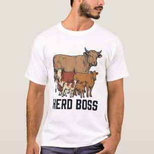 Herd Boss Kuh Familie Vintage Gravur Design_1 T-Shirt