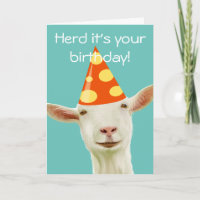Herd ist dein Geburtstag von einer lustigen Ziege